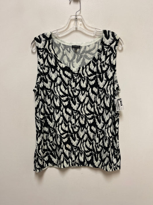 Top Sleeveless By Talbots In Black & Cream, Size: 2x