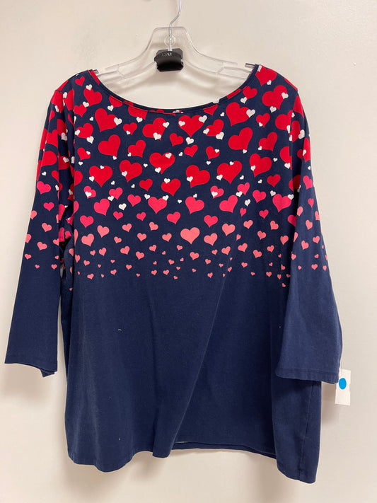 Top Long Sleeve By Talbots In Navy, Size: 2x