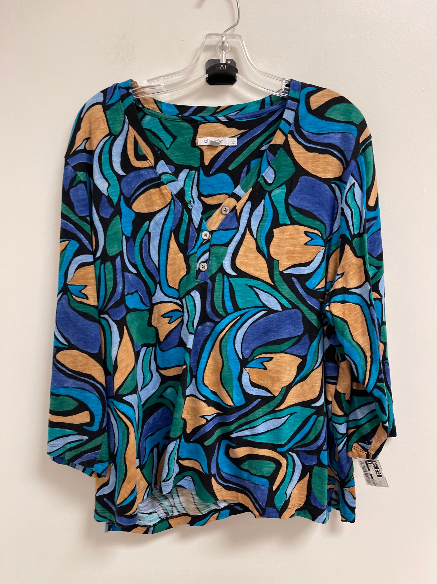 Top Long Sleeve By Chicos In Multi-colored, Size: 2x