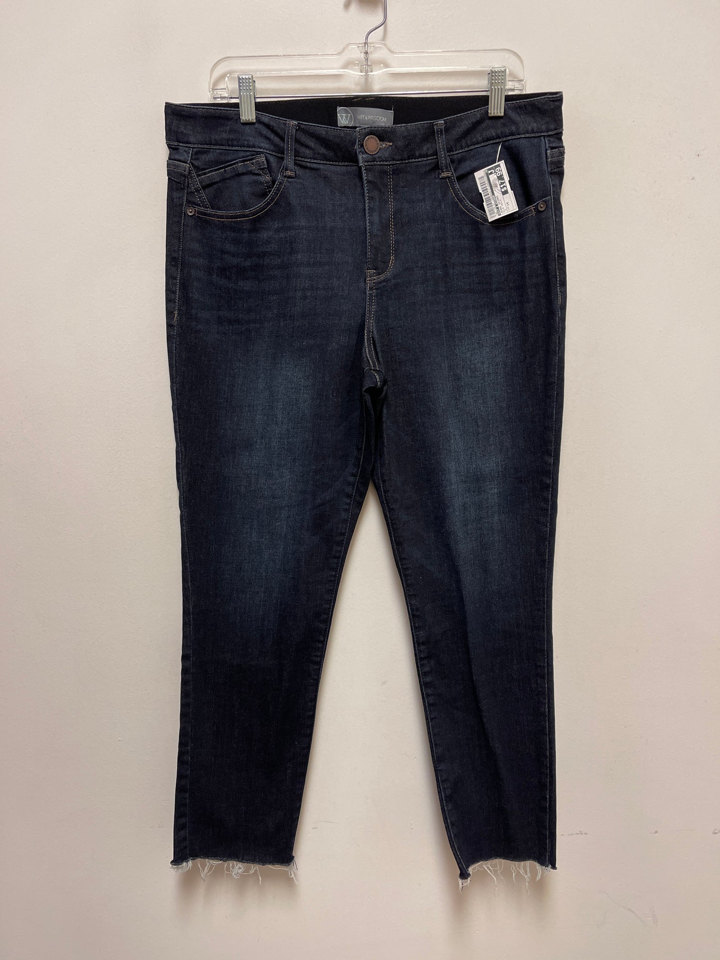 Jeans Skinny By Wit & Wisdom In Blue Denim, Size: 14