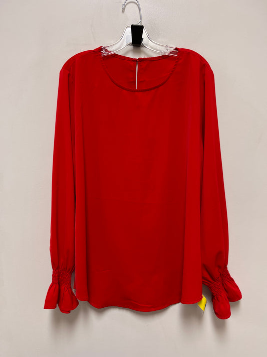 Top Long Sleeve By Clothes Mentor In Red, Size: 2x