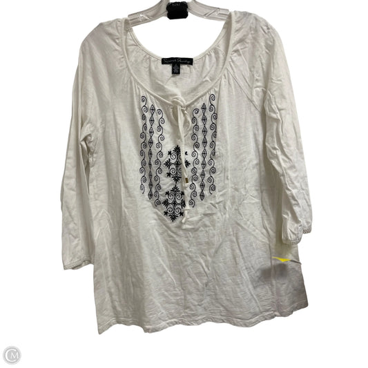Top Long Sleeve By French Laundry In White, Size: L
