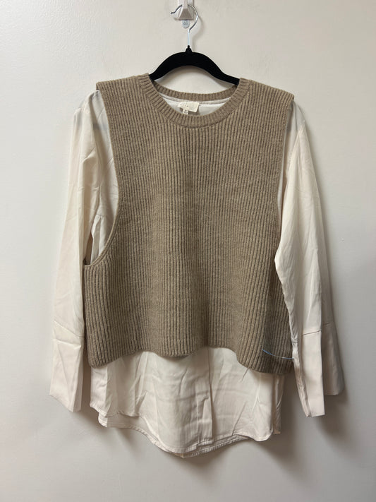 Sweater By Clothes Mentor In Tan, Size: M