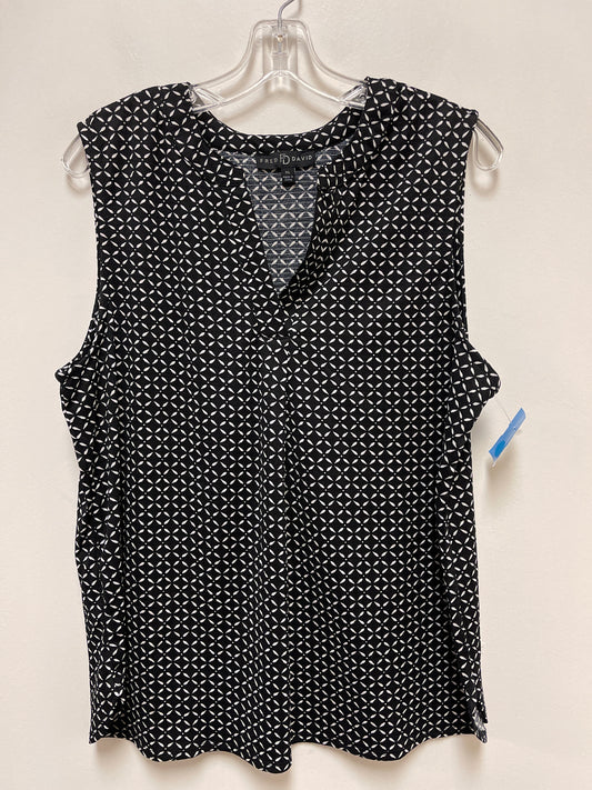 Top Sleeveless By Fred David In Black, Size: Xl