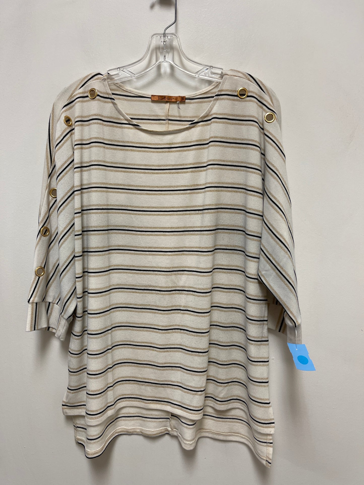 Top Long Sleeve By Belldini In Striped Pattern, Size: Xl