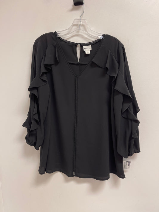 Top Long Sleeve By Stylus In Black, Size: L