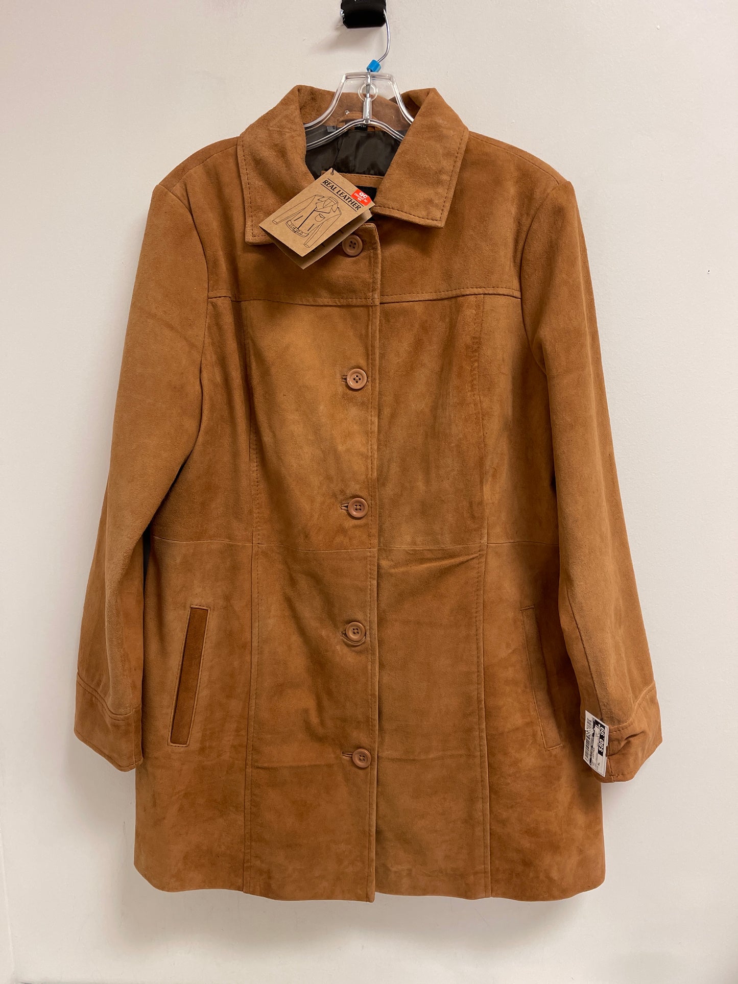 Coat Leather By Clothes Mentor In Tan, Size: Xl