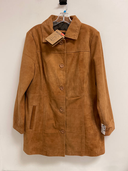 Coat Leather By Clothes Mentor In Tan, Size: Xl