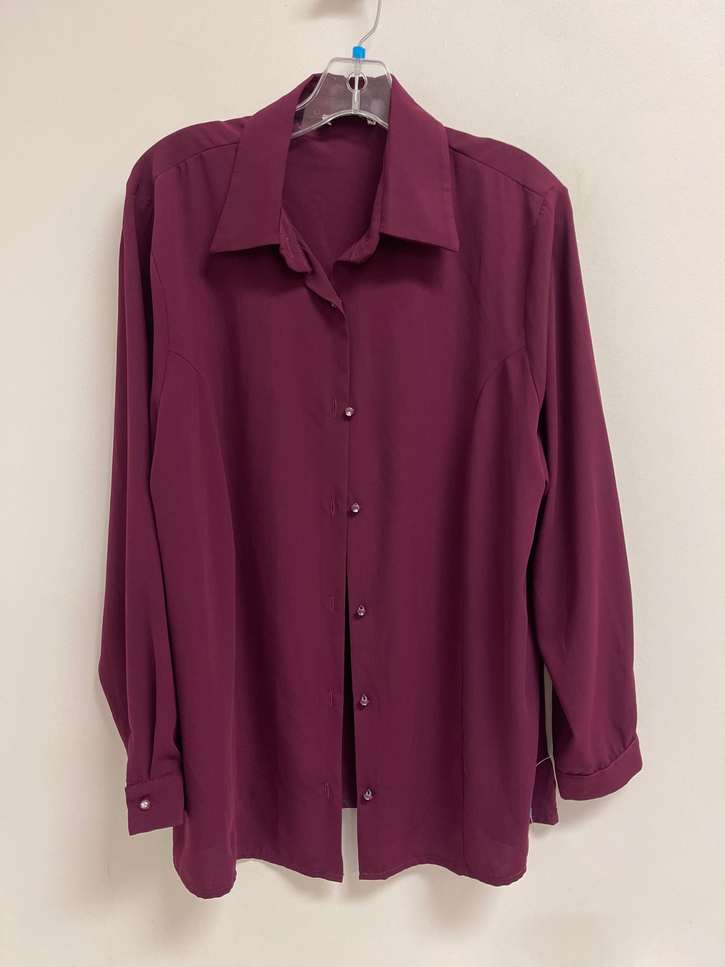 Blouse Long Sleeve By Clothes Mentor In Red, Size: L