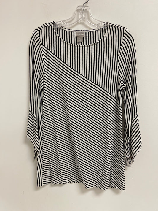 Tunic Long Sleeve By Chicos In Striped Pattern, Size: S