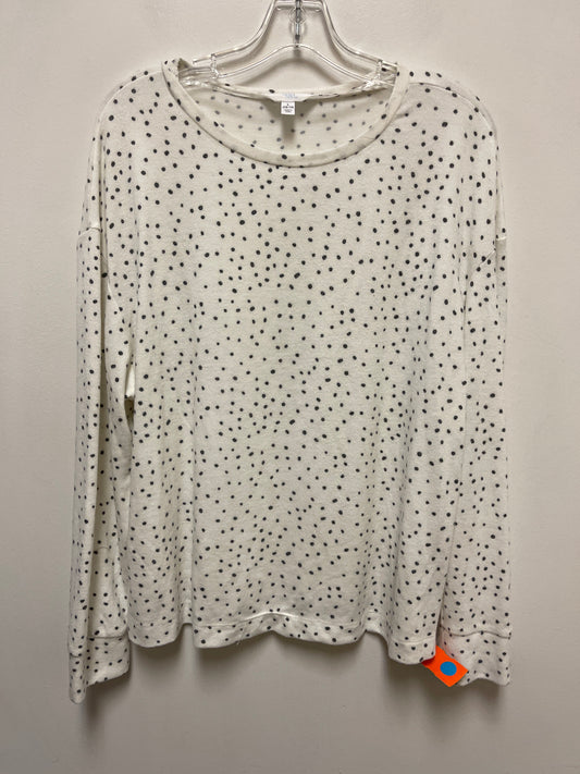 Top Long Sleeve By Time And Tru In White, Size: L