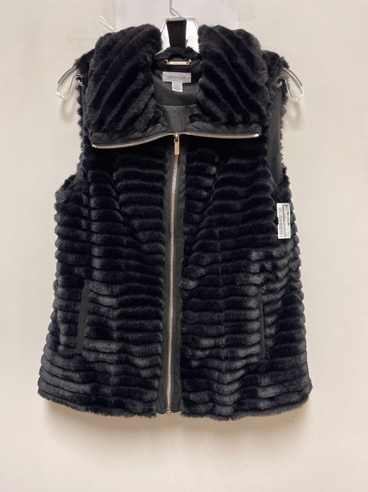 Vest Faux Fur & Sherpa By Calvin Klein In Black, Size: S