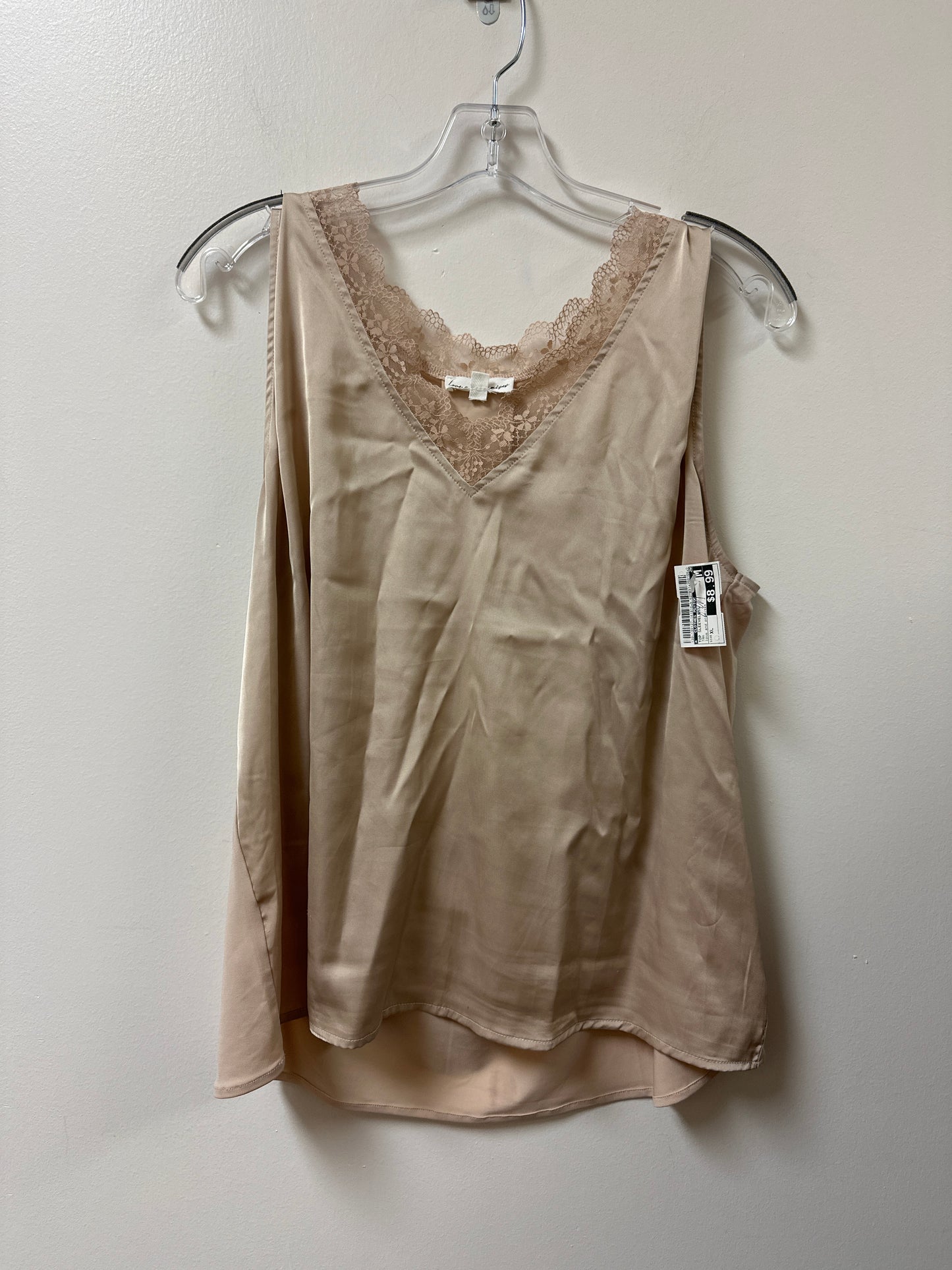 Top Sleeveless By Clothes Mentor In Tan, Size: Xl