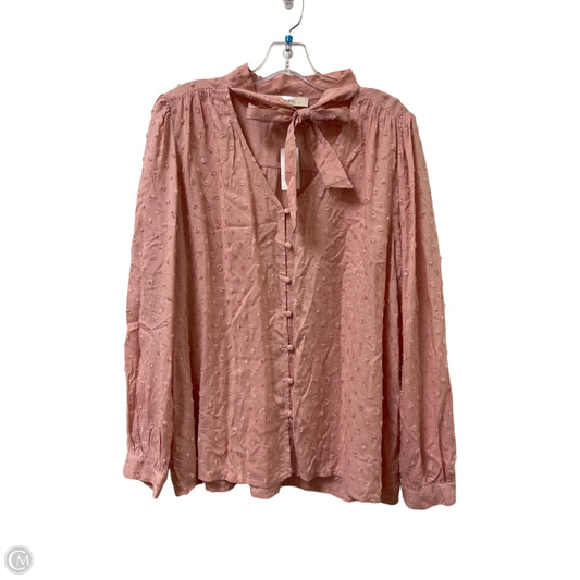 Top Long Sleeve By Loft In Pink, Size: L