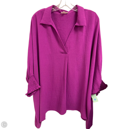Top Long Sleeve By Oddi In Purple, Size: 2x