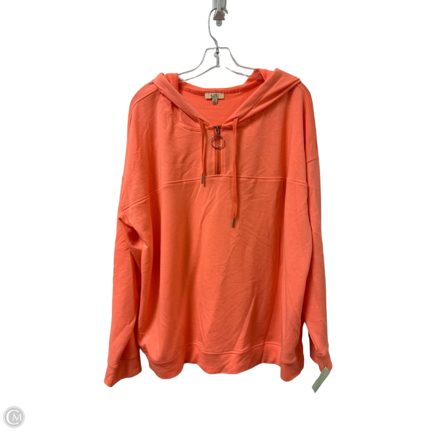 Sweatshirt Hoodie By Kori America In Orange, Size: 2x
