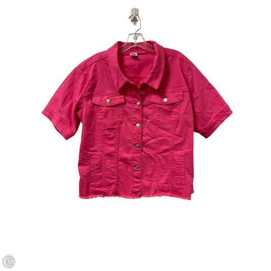 Jacket Denim By Zigzag Stripe In Pink, Size: 3x