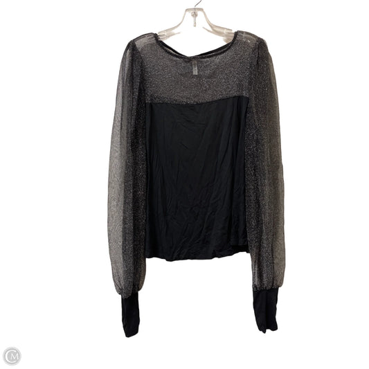Top Long Sleeve By Emerald In Black, Size: 1x