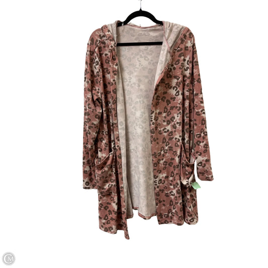 Sweater Cardigan By Clothes Mentor In Animal Print, Size: 1x