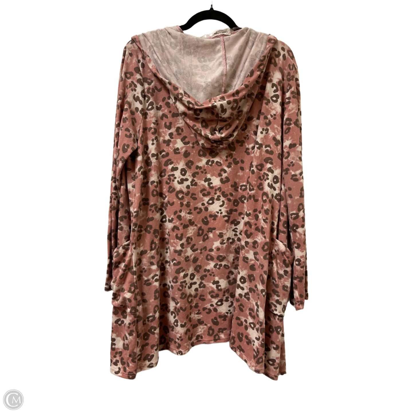 Sweater Cardigan By Clothes Mentor In Animal Print, Size: 1x