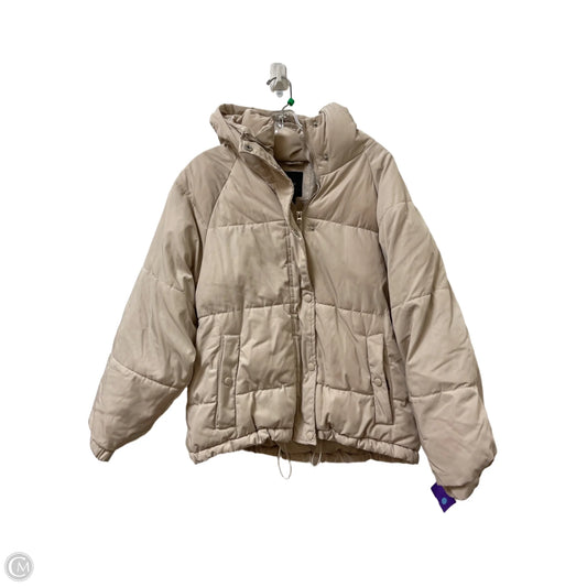 Jacket Puffer & Quilted By Forever 21 In Cream, Size: S