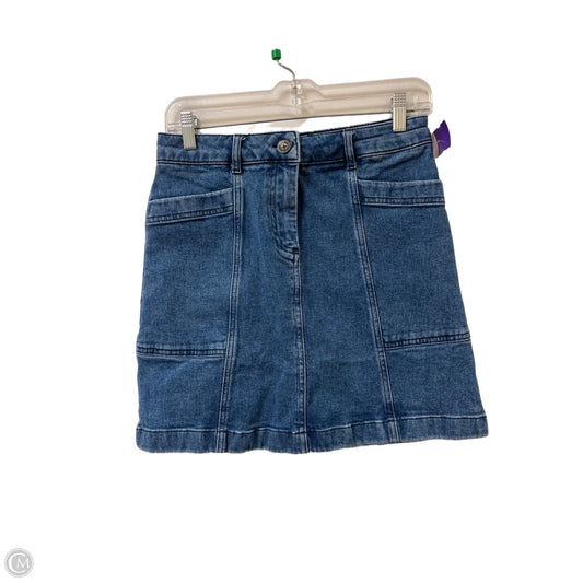 Skirt Midi By Boden In Blue Denim, Size: 6p