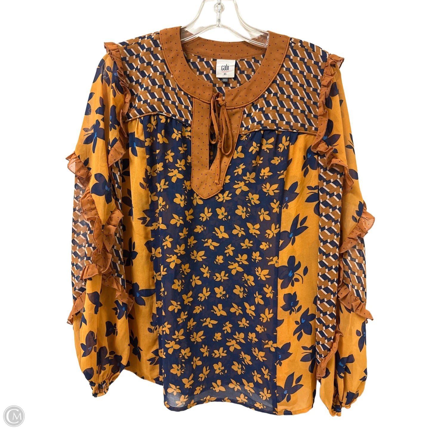 Top Long Sleeve By Cabi In Yellow, Size: Xs