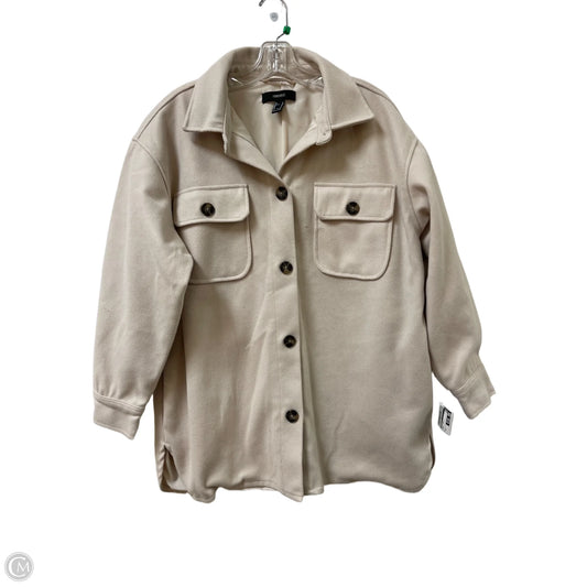 Jacket Shirt By Forever 21 In Cream, Size: M