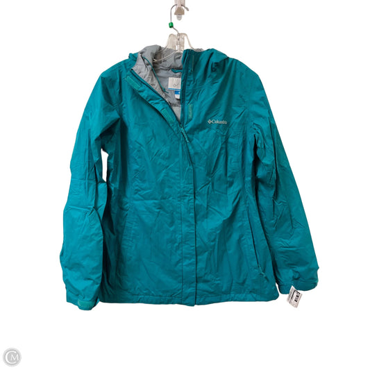 Jacket Windbreaker By Columbia In Green, Size: L