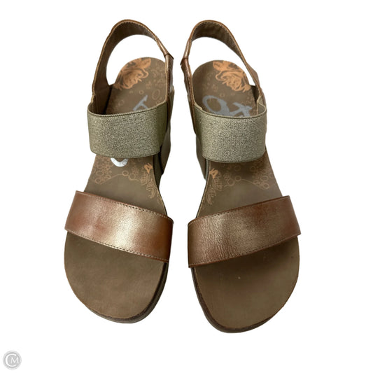 Sandals Heels Wedge By Otbt In Tan, Size: 10