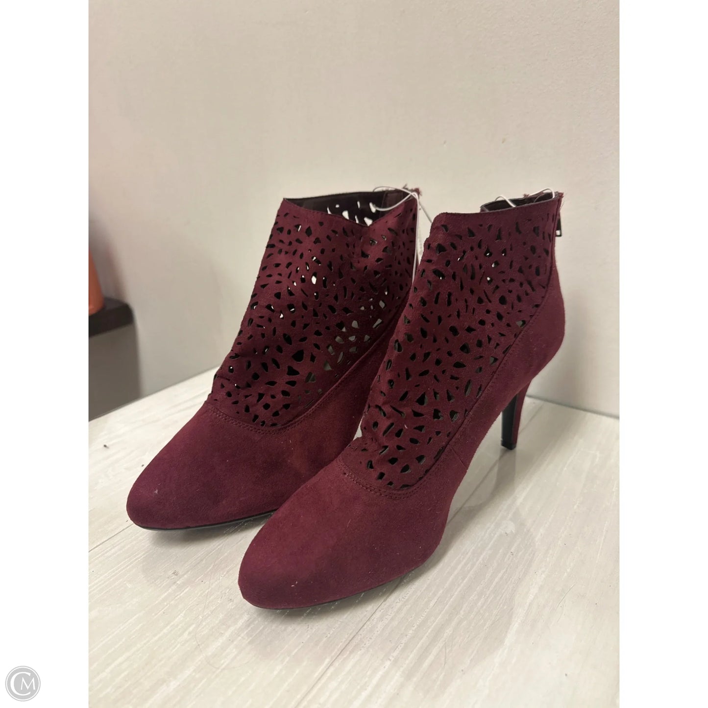 Boots Ankle Heels By Impo In Purple, Size: 12