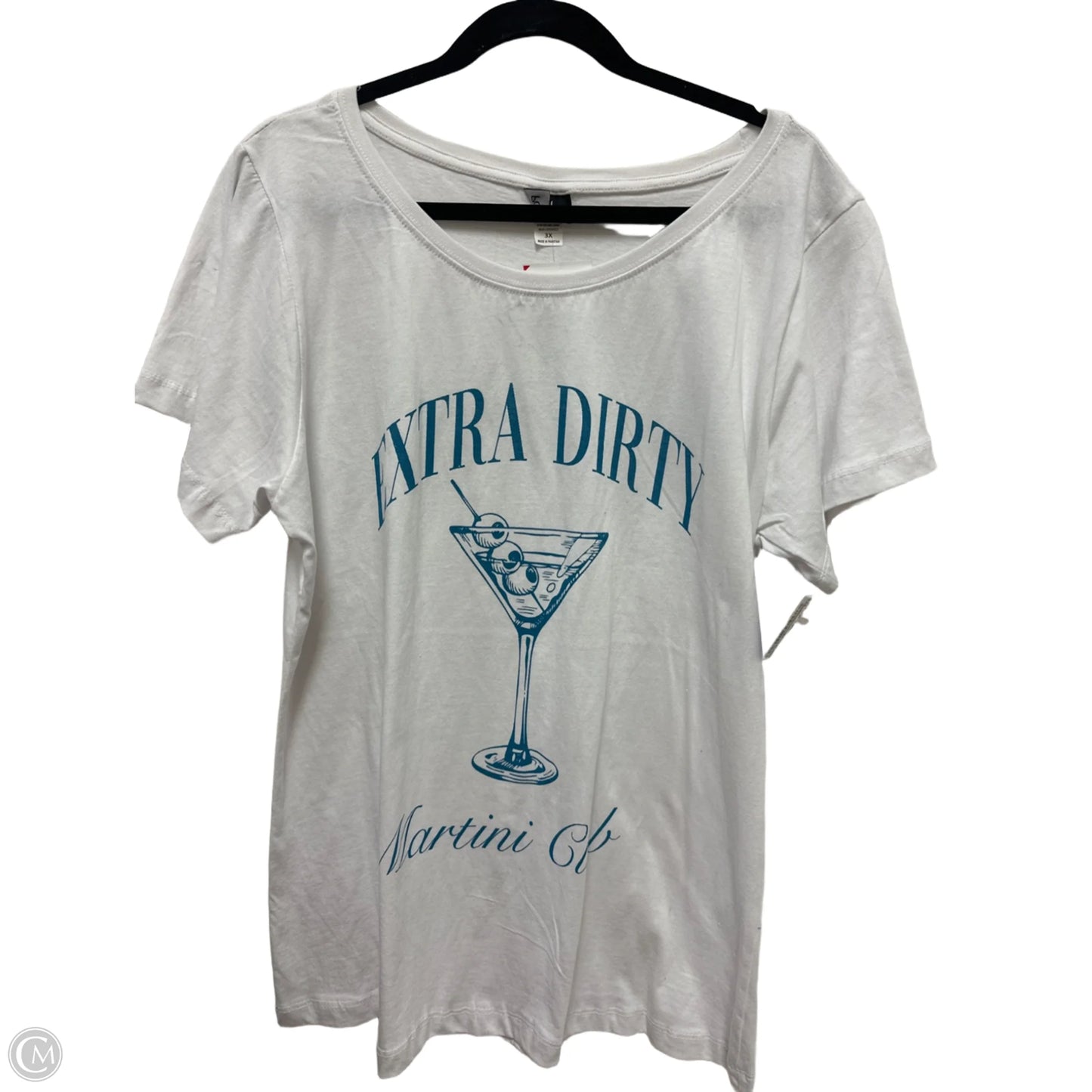 Top Short Sleeve By Clothes Mentor In White, Size: 3x