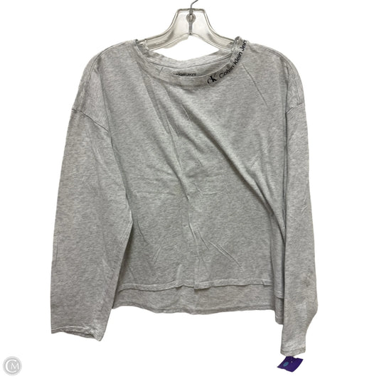 Top Long Sleeve Basic By Calvin Klein In Grey, Size: Xl