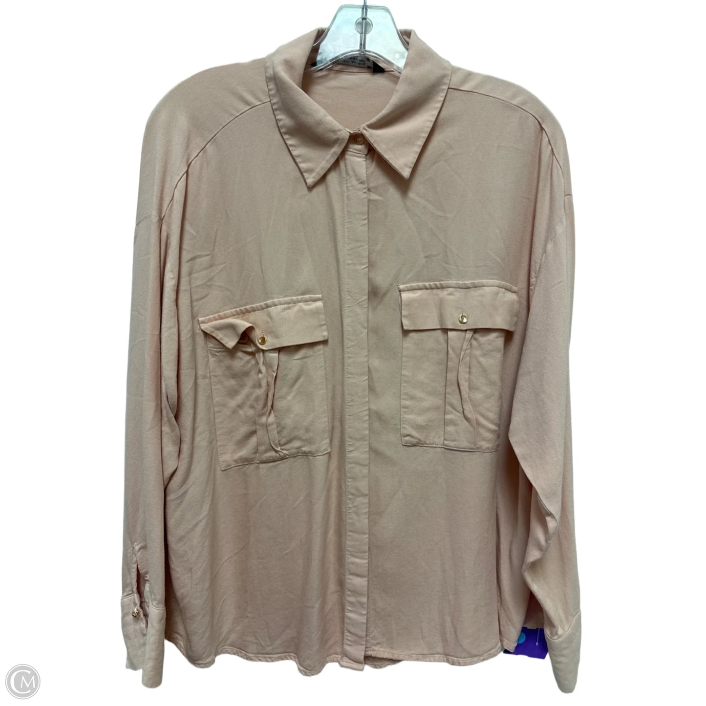 Blouse Long Sleeve By Clothes Mentor In Pink, Size: L