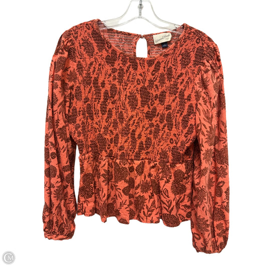 Top Long Sleeve By Universal Thread In Orange, Size: L