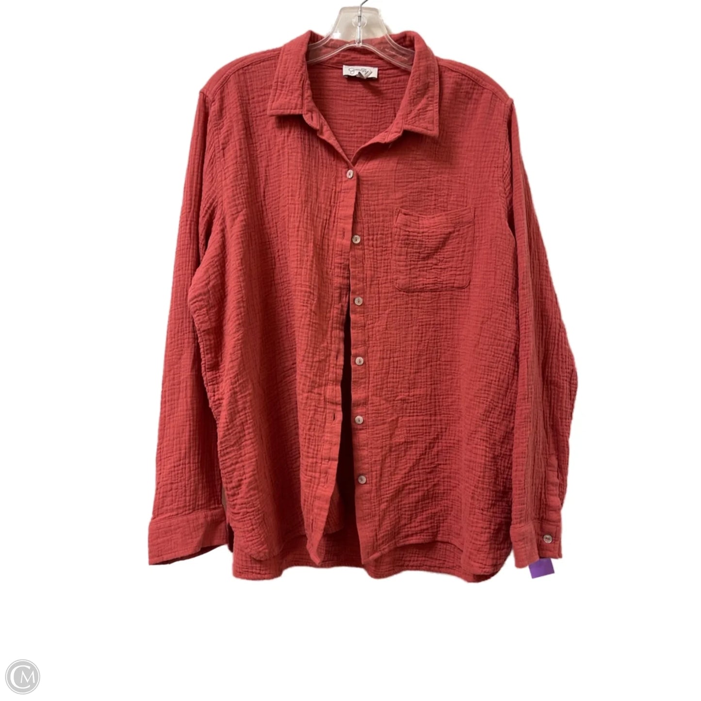 Blouse Long Sleeve By Jessica Simpson In Orange, Size: Xl