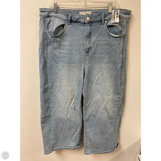 Jeans Wide Leg By Risen In Blue Denim, Size: 22