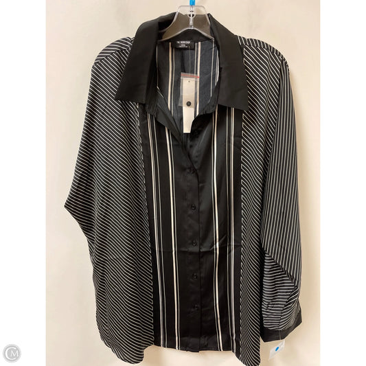 Blouse Long Sleeve By Workshop In Black, Size: 2x