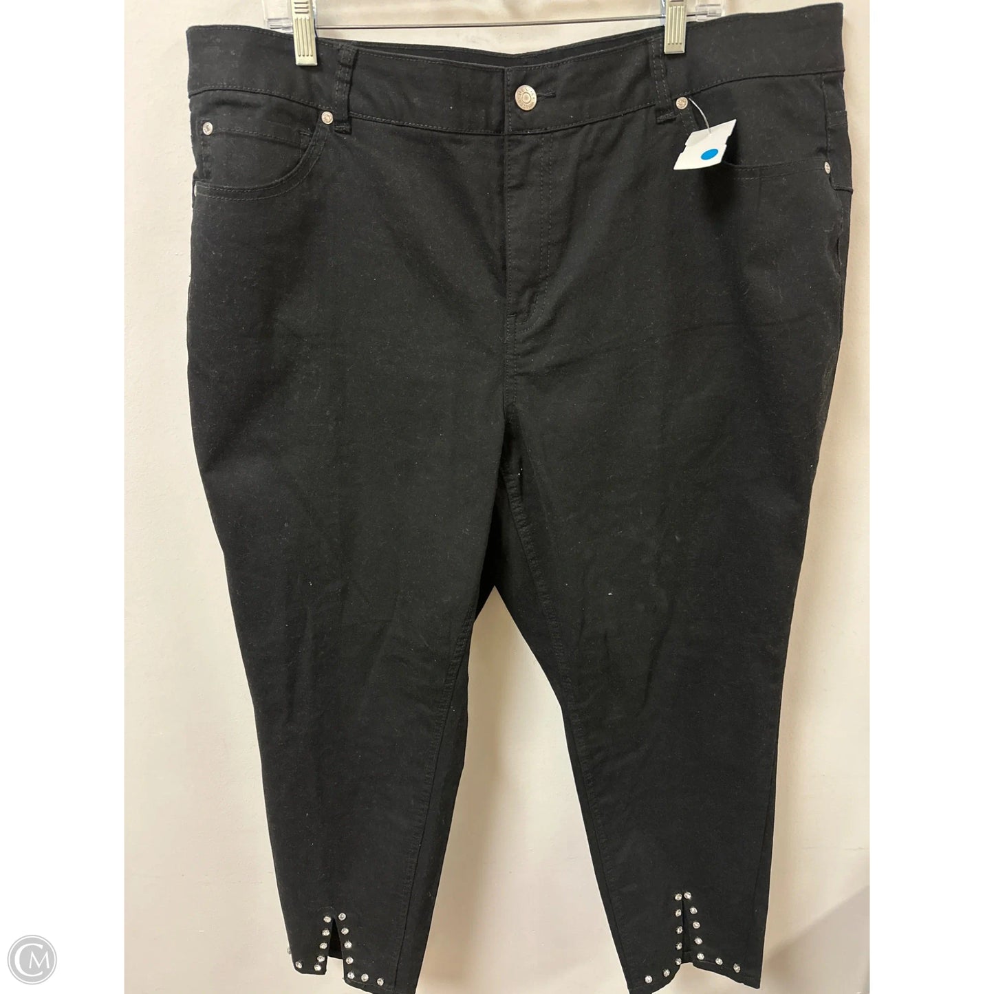 Jeans Cropped By Cato In Black, Size: 22