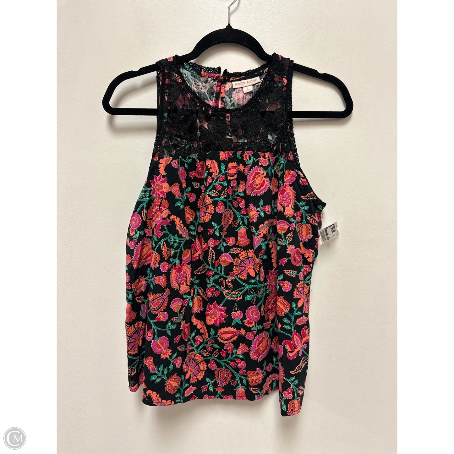 Top Sleeveless By Knox Rose In Floral Print, Size: S
