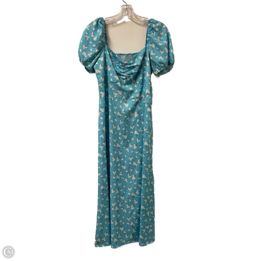 Dress Casual Midi By Clothes Mentor In Blue & Brown, Size: L