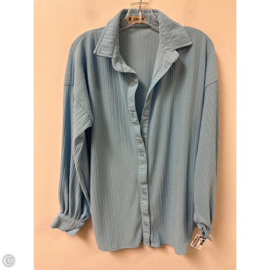 Blouse Long Sleeve By Clothes Mentor In Blue, Size: Xl