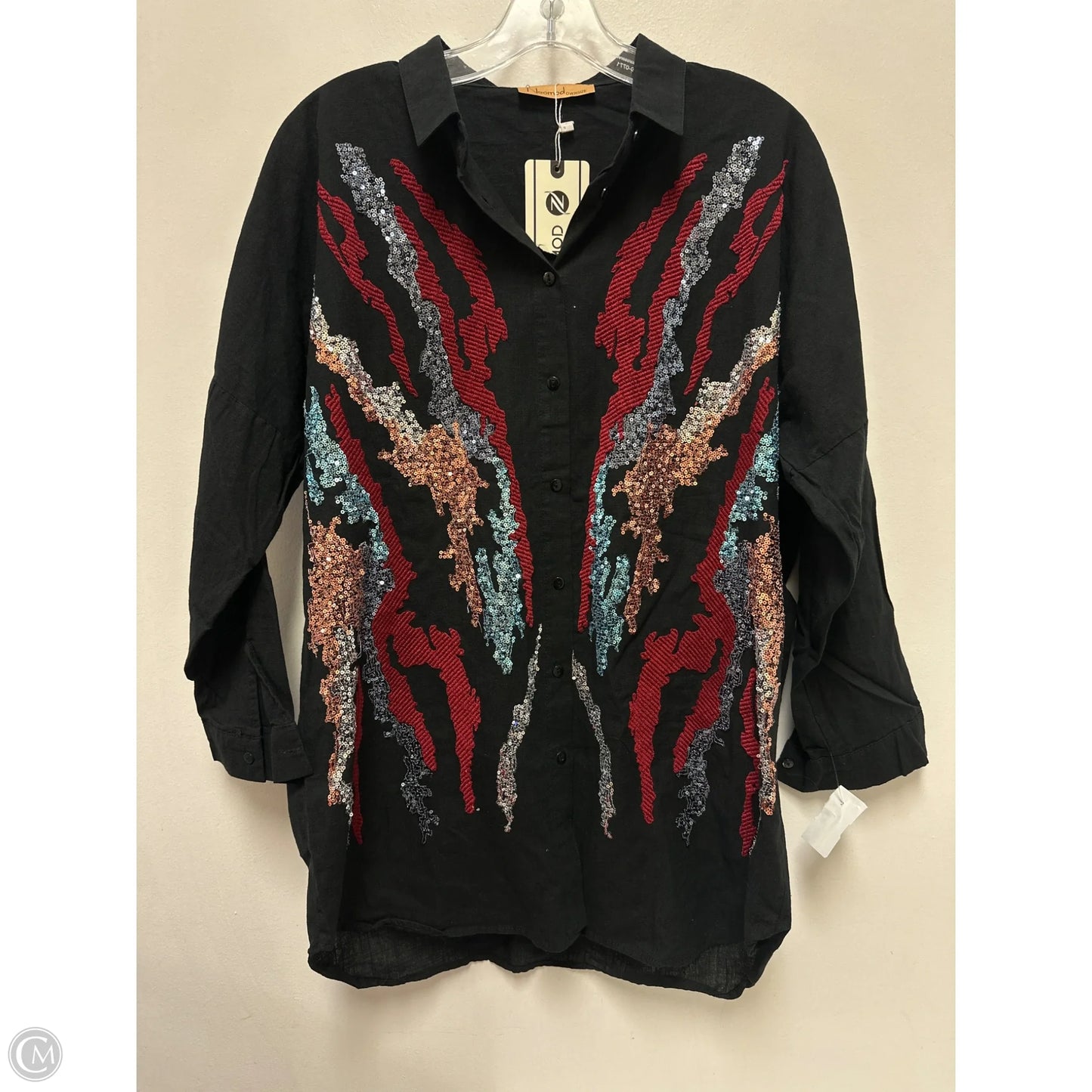 Blouse Long Sleeve By Clothes Mentor In Black, Size: Xl
