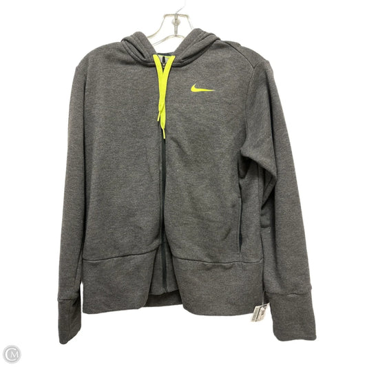 Athletic Jacket By Nike In Grey, Size: M