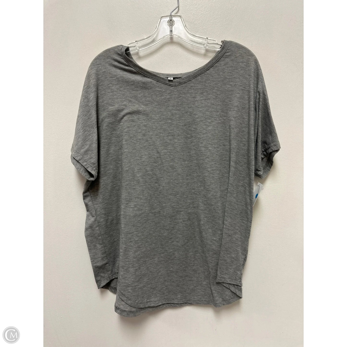 Top Short Sleeve Basic By Clothes Mentor In Grey, Size: L