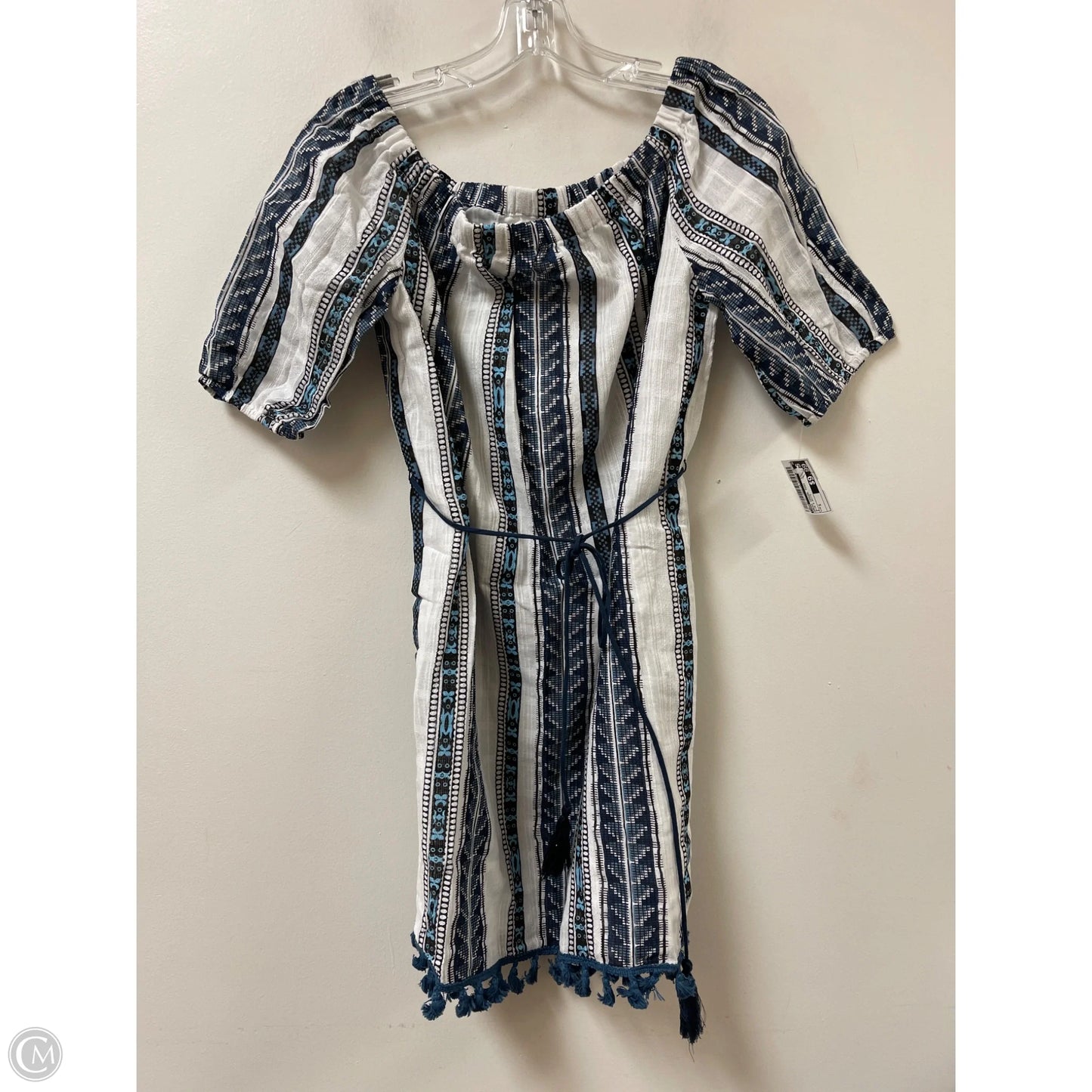 Dress Casual Midi By Jade In Blue & White, Size: S