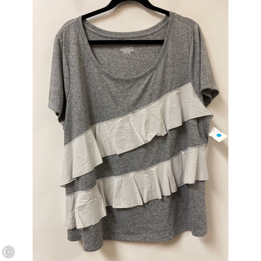 Top Short Sleeve By Lane Bryant In Grey, Size: 3x