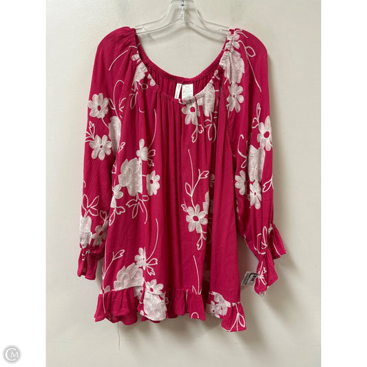 Top Long Sleeve By Clothes Mentor In Pink, Size: 3x