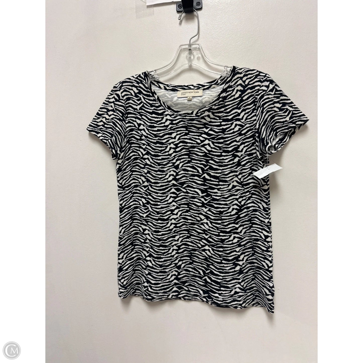 Top Short Sleeve By Jones New York In Black & White, Size: S
