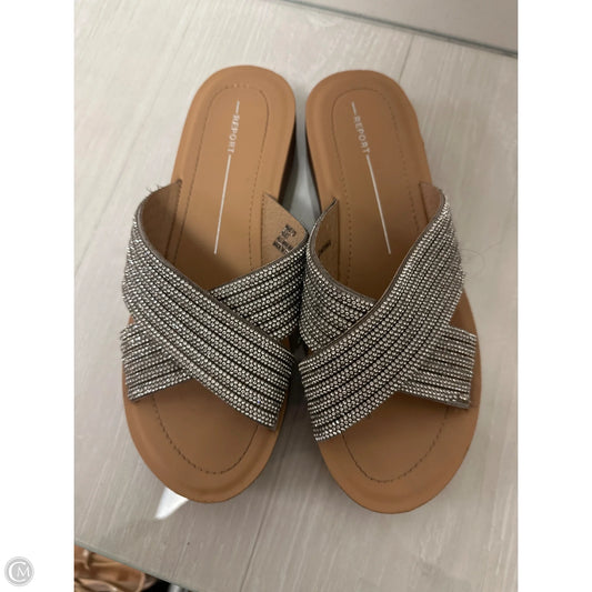 Sandals Flats By Report In Gold, Size: 10